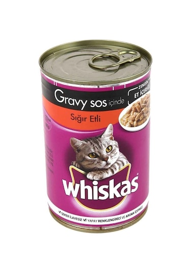 Whiskas Sığır Etli Konserve Yetişkin Kedi Maması 6 x 400 G