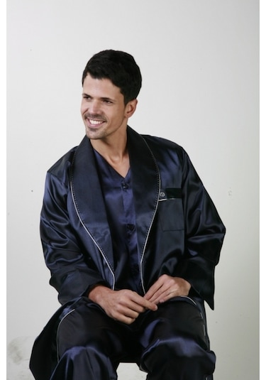 Ancelo 333 Saten Pijama Takım Ve Robdöşambr 3Lü Damat Çeyiz Set