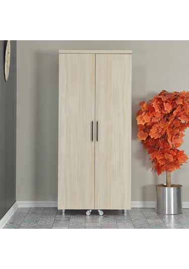 Pasific Home Guzzo Tekerlekli Kiler Çok Amaçlı Erzak Dolabı 80 cm Açık Meşe