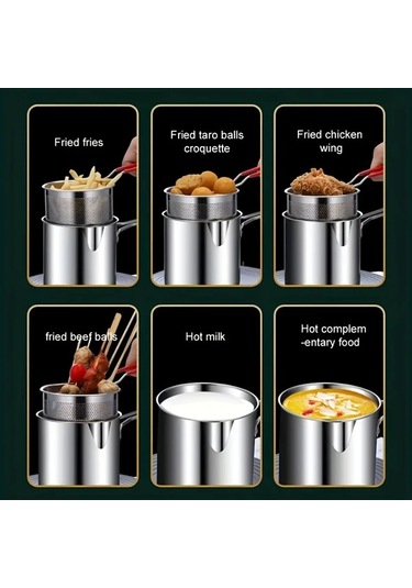 Brightnova Paslanmaz Çelik Derin Yağsız Kızartma Makinesi Ve Kızartma Sepeti İle Dayanıklı Kolay Temizlenebilir Ev Mutfak Eşyası