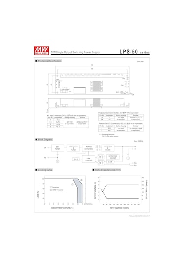 Powernex Ortalama İyi Lps-50-48 48v 1.1a 52.8w Tek Çıkış Anahtarlama Güç Kaynağı