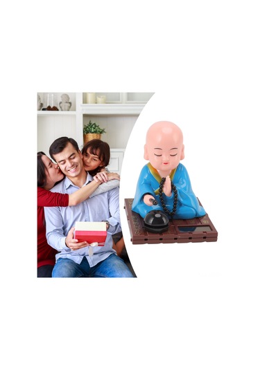 Geeroyoo Güneş Enerjili Otomatik Kafa Sallayan Fenerci Fişekçi, Ev Ofis Araba Dekorasyonu, Şans Ve Mutluluk Dilekleri, Plastik Materyal, Hediye Paketi