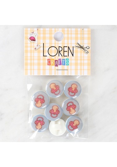Loren Crafts 8'li Emzik Düğme - 1010