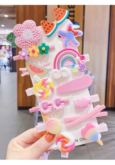 Nosko Çocuklar İçin Saç Tokaları 331356832 Kırmızı - Turuncu