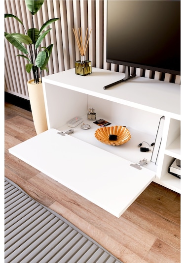 Lena Tv Sehpası, Tv Standı, Televizyon Ünitesi Beyaz