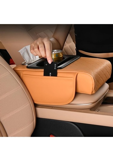 Xuweiwei Cayenne Araç Kolçak Çantası Bardak Telefon Tutucu Bambu Desenli Pvc Deri