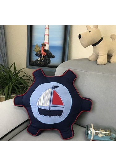 Sones Korsan Tarzı Yastık Yatak Sırt Desteği Yastık İçi Yastıklı Yastık, Boyut: 47 X 47 Cm Mavi