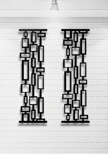 Geometrik 2 Li Metal Duvar Dekoru Seti 24x70