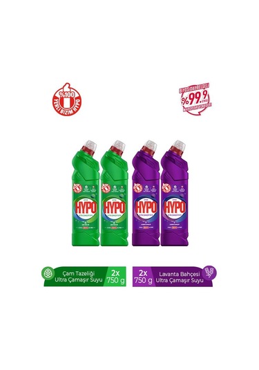 Hyper Hypo Ultra Çamaşır Suyu Çam + Lavanta 4 x 750 G