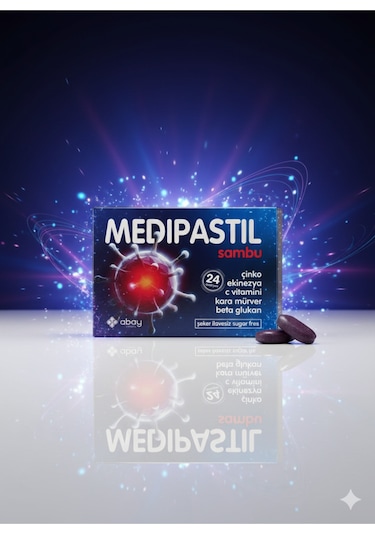 Medipastil Sambu Kara Mürver Ekinezya C Vitamini Çinko Pastili 24 Adet