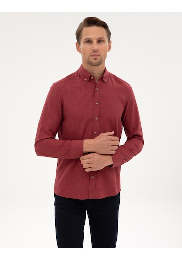 Pierre Cardin Erkek Bordo Gömlek Desenli 50316751-vr014 Bordo