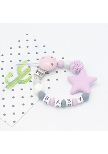 Dıy Silikon Kişiselleştirilmiş Adı Bebek Emzik Klipsi Komik Emzik Zinciri Yıldız Boncuk İle Bebek Bebek Duş Hediye İçin Bpa Ücretsiz Şeffaf