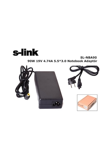 S-link SL-NBA90 5.5*3.0 İğneli Yuvarlak Uç Şarj Adaptörü