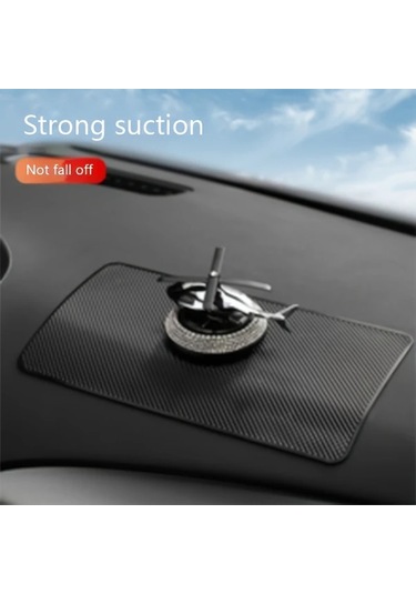 Sunshine011 Kaymaz Silikon Araç Telefon & Tablet Tutucu - Izgara Desenli, Isıya Dayanıklı, Konsol Koruyucu, Siyah