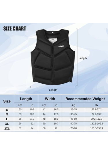 Konesam Xl Gri Siyah Kenar Çocuklar İçin Neopren Kayaklama Sualtı Yüzme İçin Hafif Kurtarma Yeleği