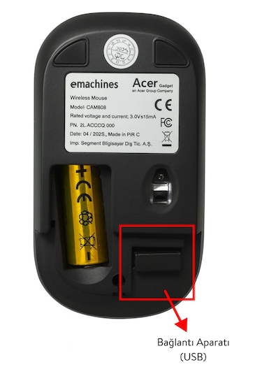 Acer Emachines Eam080 Usb Beyaz 2.4ghz Kablosuz Mouse Diğer