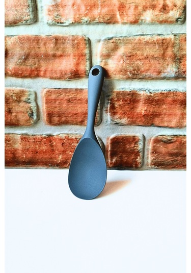 Silikon Sert Pilav Kaşığı -servis Kaşığı- Gri Renk - 1 Adet- 21 Cm