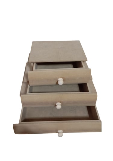 Mdf Kitap Şeklinde 3 Çekmeceli Kutu