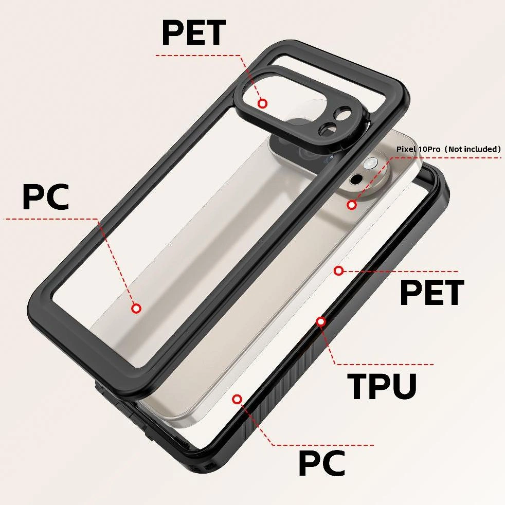 Google Pixel 10 Pro İçin Su Geçirmez Kılıf Ip68 Su Geçirmez Tam 12ft Askeri Şok Geçirmez Ekran Koruyucu İle