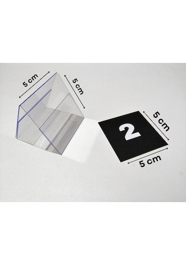 Şeffaf Etiket İsimlik Masa Numaralar Siyah Çift Yön 1-20 Arası Ayaklı Numaralar