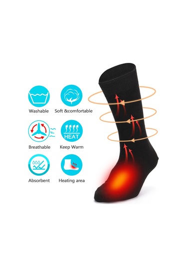 Tenfowee Kışlık Elektrikli Isıtıcı Çoraplar - Karbon Fiber Teknoloji - Bisiklet, Moto, Av, Balıkçılık İçin - Aa Pil İle Çalışır Pil Yok Çok Renkli