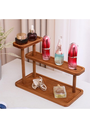 Homyl Masaüstü Düzenleyici Rustik Çok Amaçlı Kozmetik Kiler Koyu Kahverengi