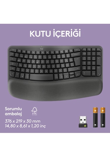 Logitech Wave Keys Kablosuz Bluetooth Türkçe Q Klavye
