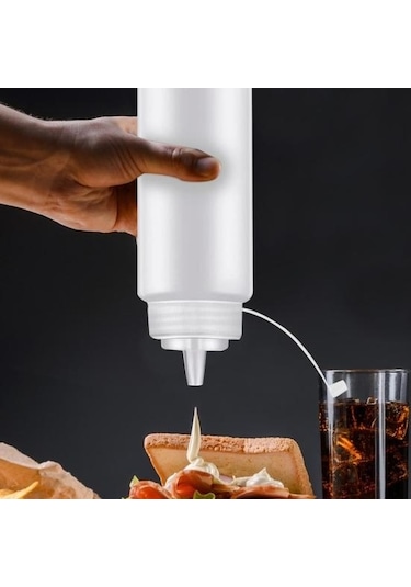 Kırmızı 4 Adet Mutfak Plastik Baharat Dağıtım Şişeleri Kapaklı Çok Fonksiyonlu Pigment Sıkılabilir Şişe 250ml Bpa Kırmızı