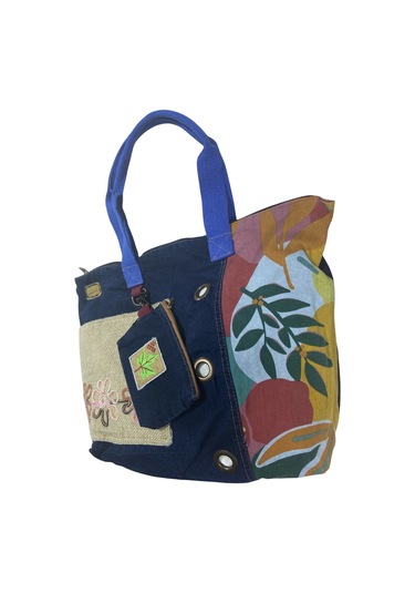 Vintage Salaş Çok Renkli Orta Boy Günlük Seyahat Gezi Omuz Çantası 36cmx34cm Bordo