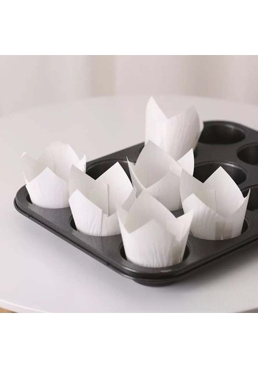 Fastbuy 200 Adet Doğal Kağıt Tulip Fıstık Kasesi - Isı Dayanıklı Tek Kullanım Pastane Ocak Ev Fırını İçin Diğer