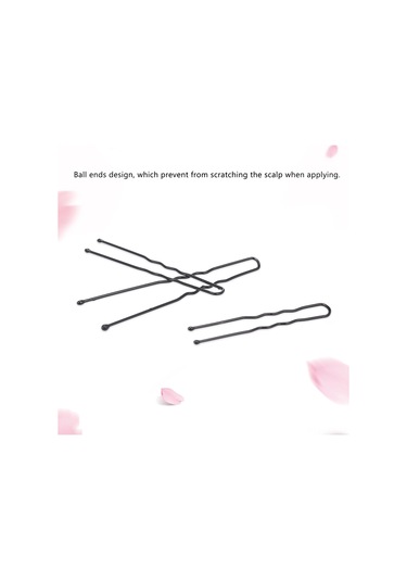 Dofolink 100 Adet Metal U Şekilli Saç İğnesi - Dalgalı Tip Saç Tutucu, Toplu Paket, Farklı Boyutlar, Siyah Renk, Saç Stili Oluşturucu Aksesuar Siyah