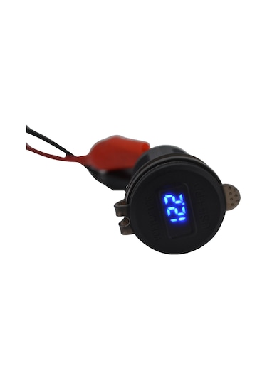 12v 24v Dc Usb Qc3.0 Type-c Pd Şarj Port Voltmetreli Anahtarlı Yuvarlak