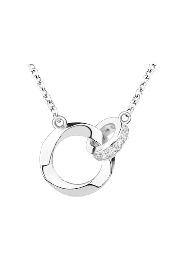 5a Zirkonya Çift Daire Kolye Zincirli Gümüş Kadın Kolye Gümüş Kadın Altın Kaplama Kız Kardeş Dostluk Anne Kız Kolye Doğum Günü Anneler Günü Sevgililer Günü Hediyeleri Diğer