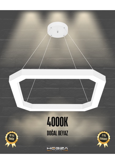 Bagel Beyaz Kasa, Doğal Beyaz Işık Modern Sarkıt Led Avize Beyaz