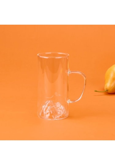 Chef Star Borosilikat Dağlı Kulplu Bardak - Şeffaf - 300 Ml Şeffaf