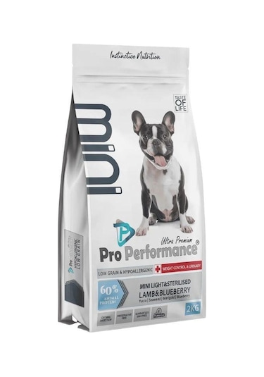 Pro Performance Light Mini Irk Kuzulu ve Yaban Mersinli Diyet Kısırlaştırılmış Yetişkin Köpek Maması 2 KG