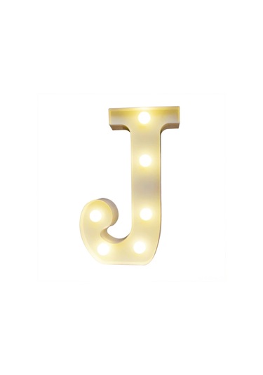 Maiyame J Harfi Led Dekoratif Işık - Ip54 Su Geçirmez, Sıcak Beyaz Sürekli Aydınlatma, 2xaa Pil İle Çalışır Pil Dahil Değil , Parti/ev Dekorasyonu Diğer