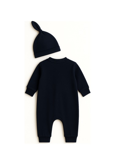 Mevsimlik %100 Pamuk Bereli Bebek Tulum Takım - Yeni Sezon Unisex Antrasit