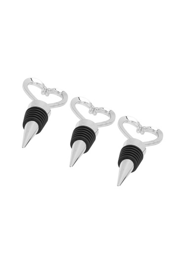 Şarap Tıpası Gümüş Kalp Şeklinde Başlı İçecek Şişesi Tıpası Mutfak Aksesuarı Diğer