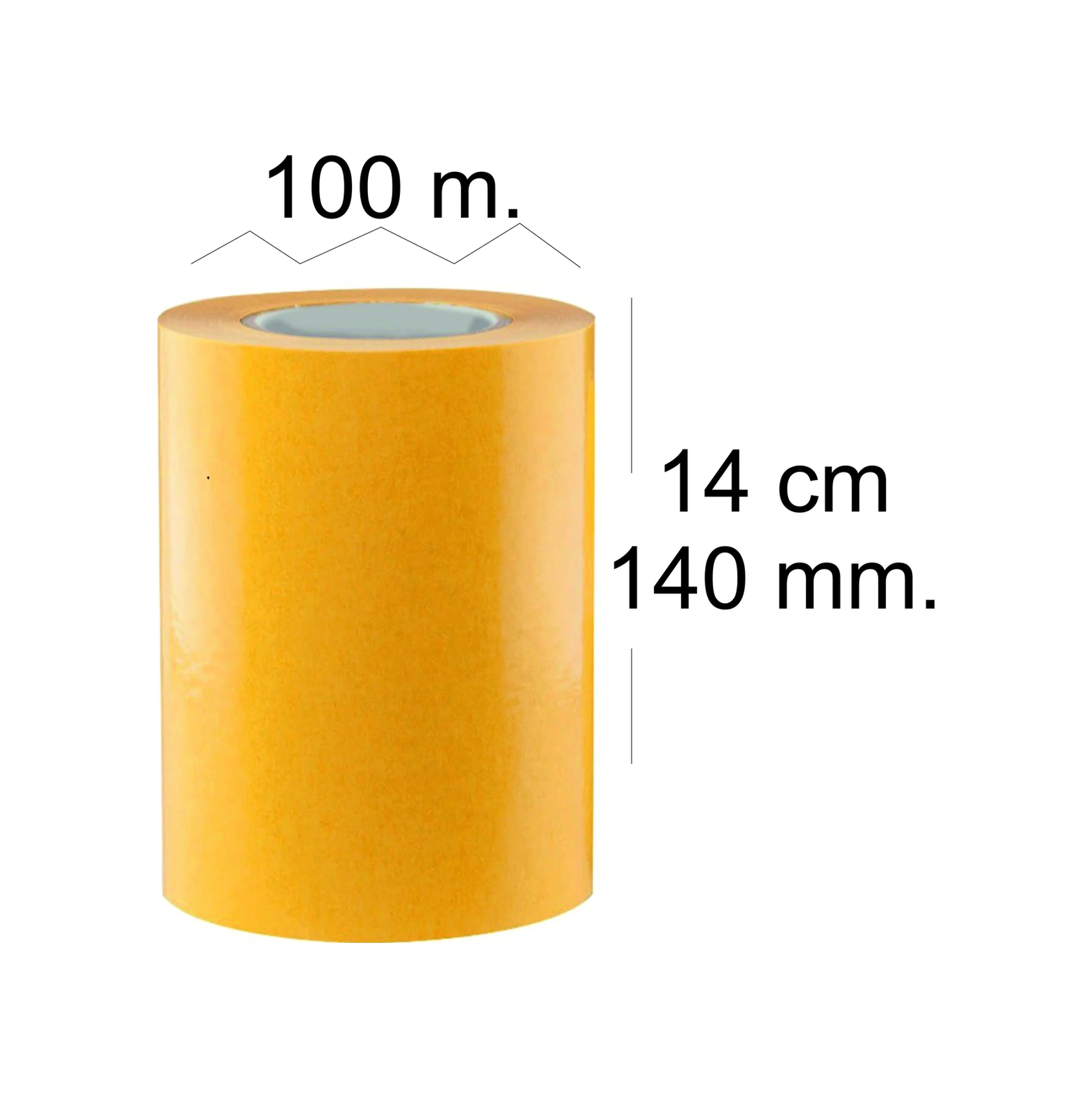 Çift Taraflı Şeffaf Sarı Bant 100 M. Uzunlukta 140 Mm Eninde 1