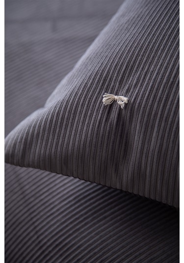 Apricitas Home Aristo Gray %100 Pamuk Saten Çarşaflı Yatak Örtüsü Seti Gri