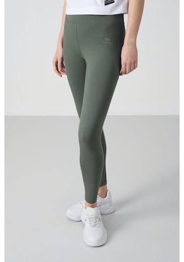 Tommy Life Çağla Yüksek Bel Toparlayıcı Slim Fit Dar Paça Kadın Tayt - 94011 Çağla