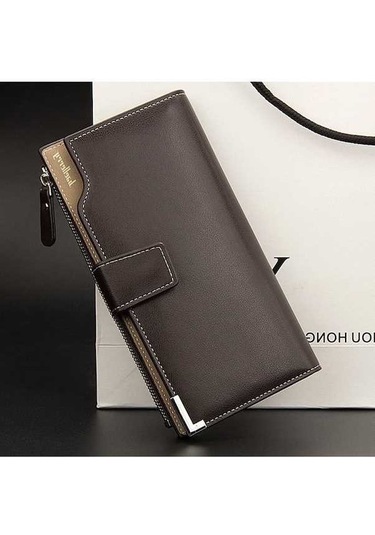 Createtech Baellerry Erkek Uzun Cüzdan, Modern Genç El Çantası, Kahverengi Kahverengi