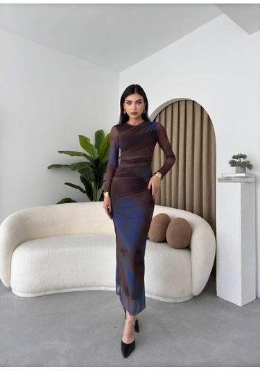 S-pazarım Flet Tül Elbise Çok Renkli