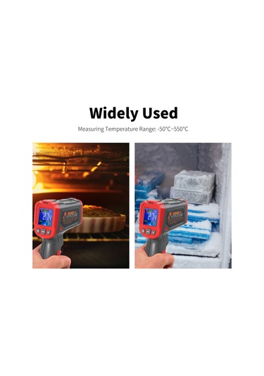 Kızılötesi Lcd Dijital Ekran Sıcaklık Ölçüm Tabancası Kırmızı
