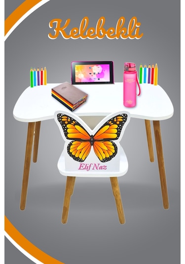 Ders Çalışma Masa Sandalye Takımı 4-12 Yaş Beyaz