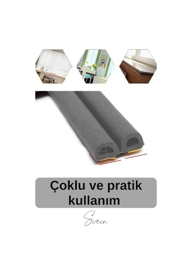 1. Sınıf Gri Kapı Pencere Soğuk Toz Geçirmez İzolasyon Fitili Yapışkanlı Isı Yalıtım 2x10 20 Mt Diğer