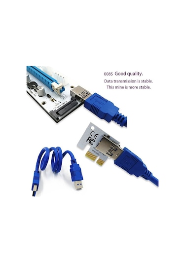 Pcı-E 1X To 16X Usb 3.0 Riser Yükseltici Kart 4748A Uzatma Btc Et