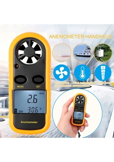 Boatshop1 Digital El Tipi Ruzgar Hizi Olcer Gm816 30m S Akilli Anemometre Hava Ruzgar Olcegi Anti Yirtilma Pil Dahil Degil
