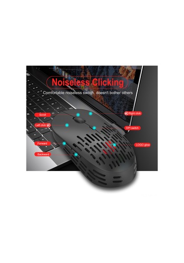 Mufunye T38 Kablosuz Şarjlı Mouse - Ultra İnce, Sessiz Ofis Kullanıma Uygun, 3 Seviye Dpı, Renkli Solunum Işığı, 600mah Pil, Gri Optik